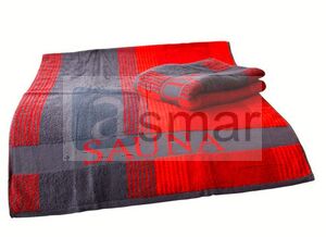 Ręcznik do sauny 80x200  antracyt/ czerwony